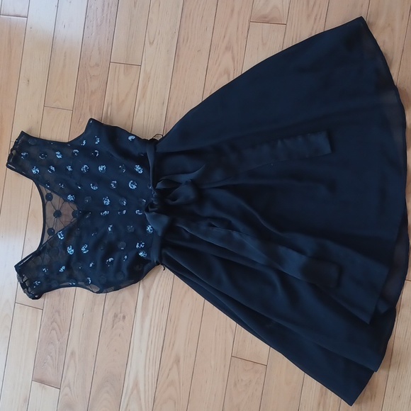 RICKI'S beaded chiffon polka dots dress size 10 - Picture 3 of 5